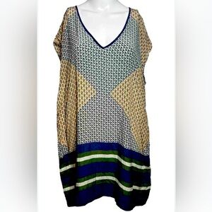 J.Crew 100% Silk Geometric Tunic- Sleeveless V-Neck